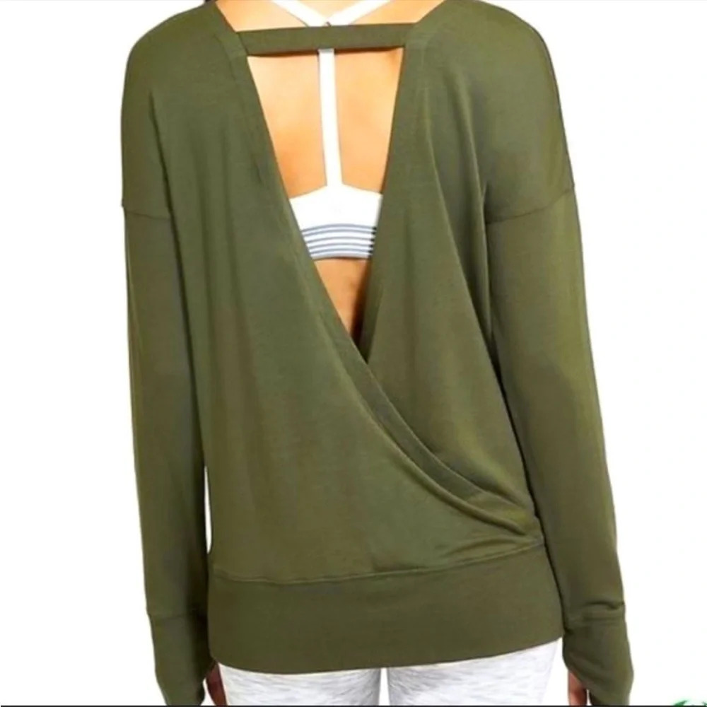 Athleta Chakra Open Back Long Fit Tunic Sweatshirt